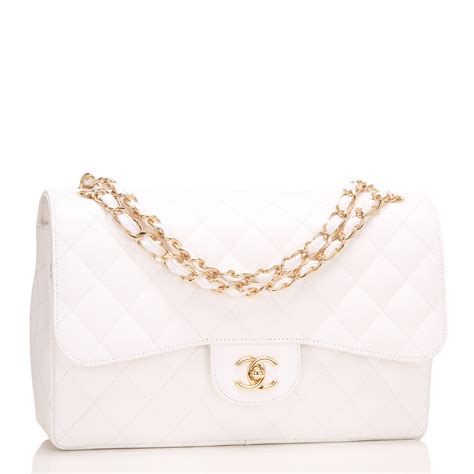 chanel lambskin quilted jumbo double flap bag white carlesbad california|Chanel handbags.